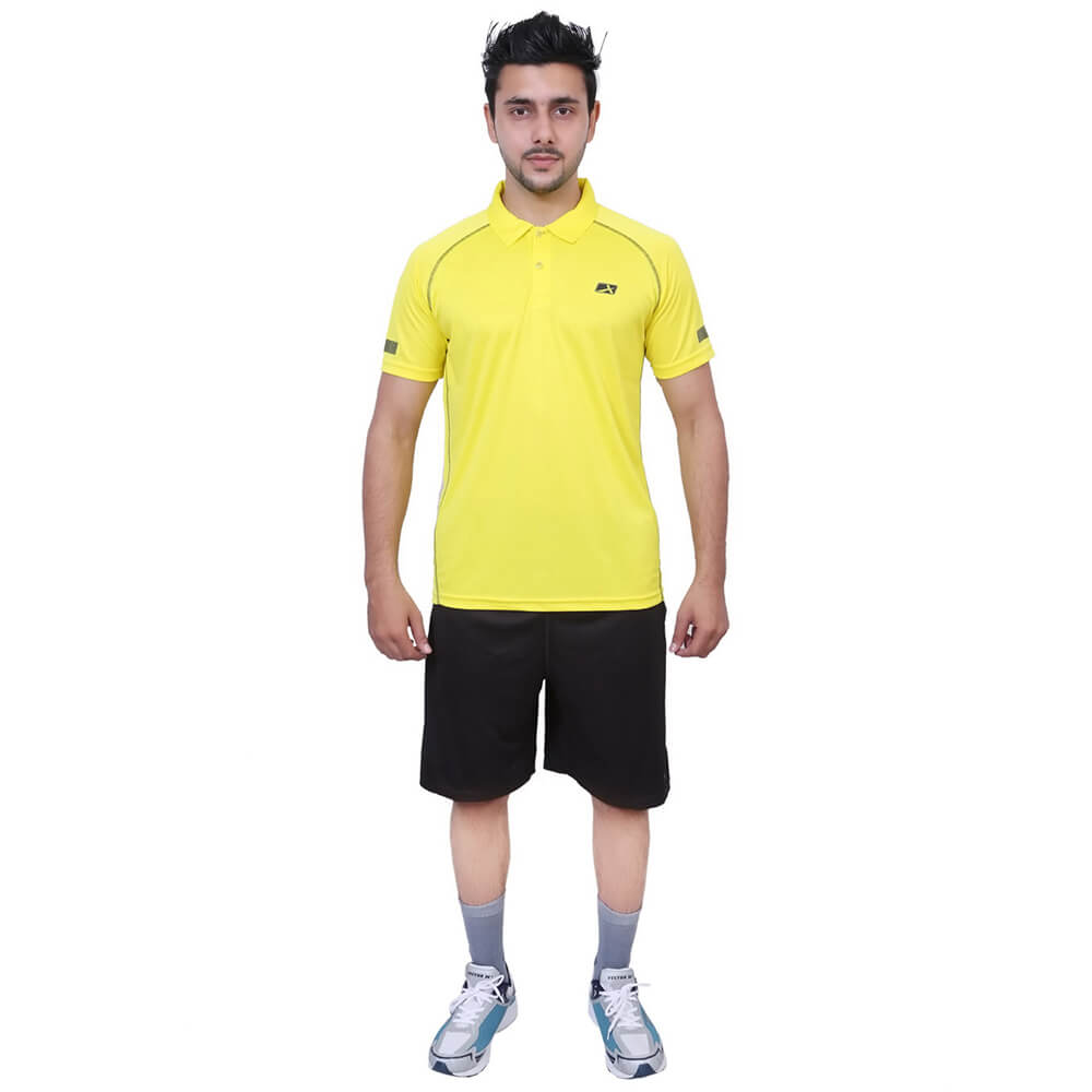 4 - Vector X Men's Polo Neck T Shirt (VTD 550),  Yellow  Medium 
