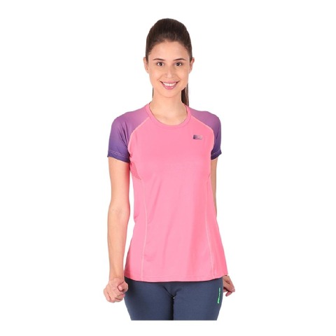 1 - Vector X Women's Round Neck T Shirt (VTDF 006),  Pink  Large 