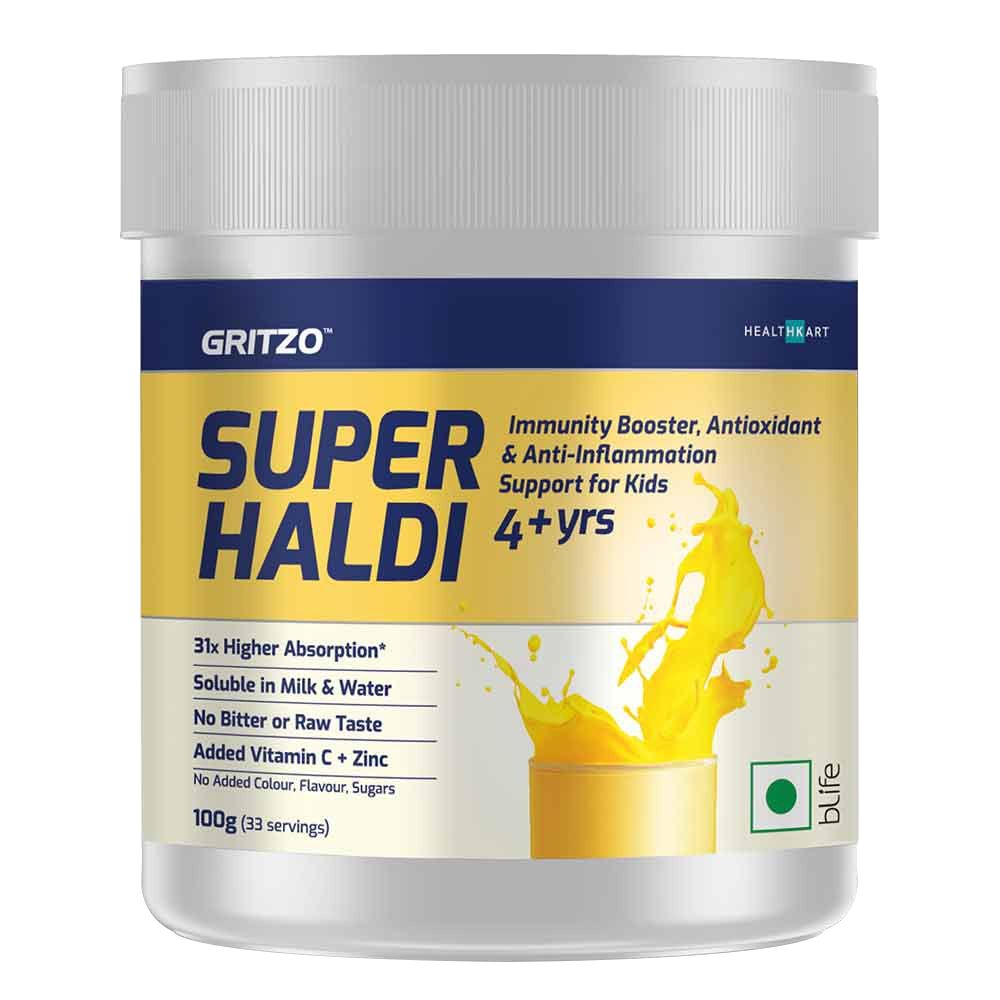 Gritzo SuperHaldi Kids Immunity, Antioxidant & Anti-Inflammation Support, 100 g Unflavoured (33 Servings)
