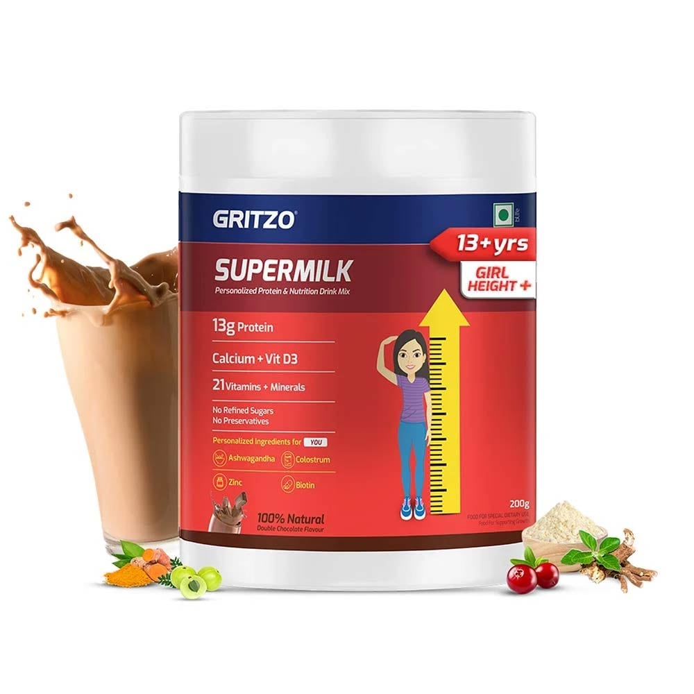 1 - Supermilk Height+ for Girl 13+ years,  200 g  Double Chocolate 
