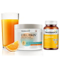 TrueBasics CollaSkin 100g Marine Collagen Peptides Orange & Vitamin D3 50 Caps Combo