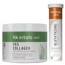HK Vitals Skin Radiance Collagen 120 g Veg Orange & Glutathione Effervescent Orange 15 Tabs Combo