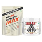 Whey Max 1kg Rich Chocolate & Dead-Lift Pre Workout 100g Tiger’s Blood Combo