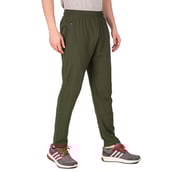 1 - Fitinc N S Polycotton Dryfit Casual Trackpant with Both Side Safety Zipper Pocket,  Mud Green  XXL 