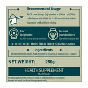 RecommendedUsage - The Protein Zone Original Raw BCAA Powder,  0.55 lb  Unflavoured 