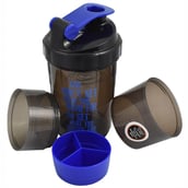 1 - Greenbee Protein Shaker,  Black Blue (Pill Keeper)  500 ml 
