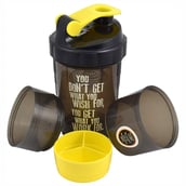 1 - Greenbee Protein Shaker,  Yellow Black (Pill Container)  500 ml 