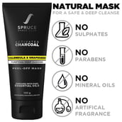 3 - Spruce Shave Club Activated Charcoal Peel Off Mask,  100 g  Calendula & Grapeseed 