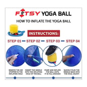 2 - Fitsy Yoga Ball with Pump, Blue 75 cm