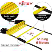 1 - Fitsy Speed Agility Ladder (AR2414),  5 Meter  Yellow and Black 