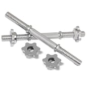Fitsy Chrome Dumbbell Handle with Collar (Pair), Silver