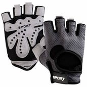 Fitsy Gym Gloves with Padding,  Grey  Large 