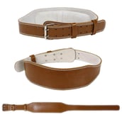 Fitsy Weight Lifting Belt Cushion Leather,  Brown  Large 