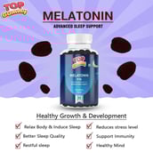 benefits - Top Gummy Melatonin 10mg Advanced Sleep Support Strawberry,  30 gummies 