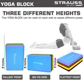 2 - Strauss Yoga Block,  Mulitcolor  9x6x3 in 