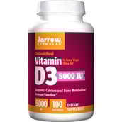 Jarrow Formulas Vitamin D3 (5000 IU), 100 softgels