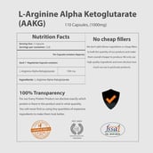 supplement - MyFitFuel L Arginine Alpha Ketoglutarate (AAKG) 750 mg, 110 capsules