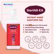 1 - West Coast SteriAll-EA Instant Hand Sanitizer Gel,  Fragrance Free  500 ml  Kills 99% Germs without Water 