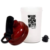 2 - Greenbee Work Dream Never Protein Shaker,  Transparent with Maroon Cap  500 ml 