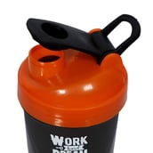 1 - Greenbee Work Dream Never Protein Shaker,  Black with Orange Cap  500 ml 