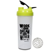 Greenbee Work Dream Never Protein Shaker,  Transparent with Light Green Cap  700 ml 