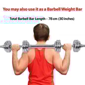 2 - Fitsy Chrome Dumbbell Set (AR2484),  Silver  15 kg 