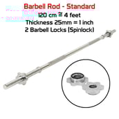 Fitsy Straight Bar - 120cm,  Silver 