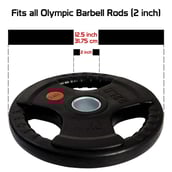 2 - Fitsy Olympic Weight Plates for Gym (Pair),  Black  10 kg 