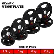 Fitsy Olympic Weight Plates for Gym (Pair),  Black  15 kg 