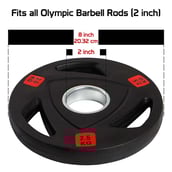 1 - Fitsy Olympic Weight Plates for Home Gym (Pair),  Black  2.5 kg 