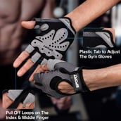 3 - Fitsy Gym Gloves with Padding,  Grey  Large 