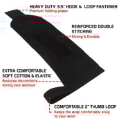 Fitsy Wrist Wrap, Black Free Size