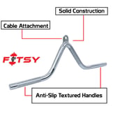 Fitsy V Shape Tricep Bar - Chrome,  Silver 