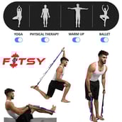 Fitsy Yoga Stretch Strap,  Black and Blue  78 inches 