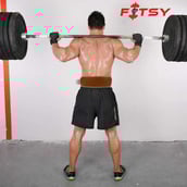 4 - Fitsy Weight Lifting Belt Cushion Leather,  Brown  Large 