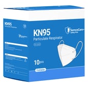 1 - SemcoCare+ KN95 Face Mask,  White (Pack of 10) 