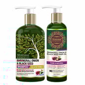 2 - Morpheme Remedies Bhringraj Onion & Black Seed Combo,  2 Piece(s)/Pack  Hair Shampoo 300ml + Hair Oil 200ml 