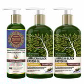 3 - Morpheme Remedies Jamaican Black Castor Oil Combo,  3 Piece(s)/Pack  Hair Therapy Oil 200ml + Hair Conditioner 300ml + Hair Shampoo 300ml 