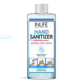 2 - INLIFE Hand Sanitizer with 70% Alcohol Based,  Fragrance Free  500 ml  Germ Protection, Anti-Bacterial 