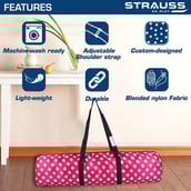 Strauss Yoga Mat Bag (Full Zip), Polka Dots Pink 28 Inch
