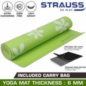Strauss Floral Yoga Mat,  Green  6 mm 