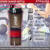 2 - Strauss Spider Shaker Bottle,  Red  500 ml 