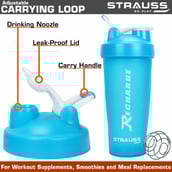 1 - Strauss Recharge Shaker Bottle,  Blue  600 ml 