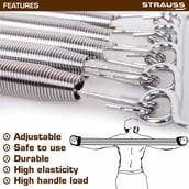 2 - Strauss Chest Expander with 5 Springs,  Silver  Free Size 