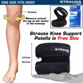 6 - Strauss Dual Strap Knee Support,  Black  Free Size 