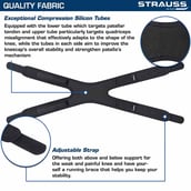 2 - Strauss Dual Strap Knee Support,  Black  Free Size 