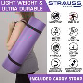 4 - Strauss NBR Yoga Mat,  (Floral) Purple  10 mm 