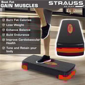 Strauss Aerobic Stepper,  Black and Red  Free Size 