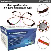 3 - Strauss Yoga Resistance Band, Red and Black Free Size