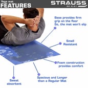 1 - Strauss Floral Yoga Mat,  Blue  6 mm 